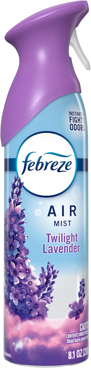 Febreze Air Mist, Air Freshener Spray, Odor Fighting Room Spray, Deodorizer for Home Bathroom Kitchen Office Apartment Dorm Room Classroom, Twilight Lavender, 8.1oz, 1ct