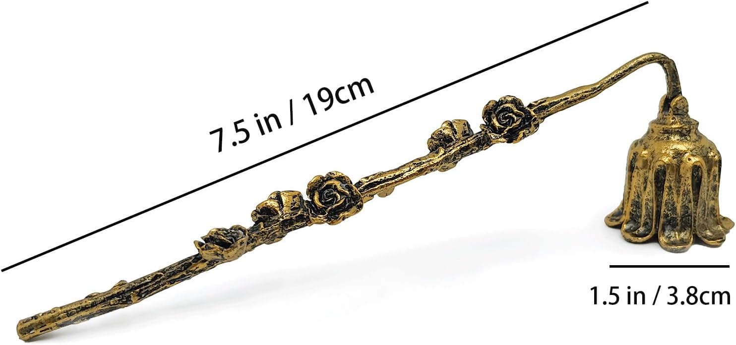 AIM & GGKK Candle Snuffer, Candle Snuffer Extinguisher with Long Handle,Retro Style Wick Flame Snuffer for Putting Out Candle Flame Safely,Floral Candle Snuffers Accessory for Candle Lovers