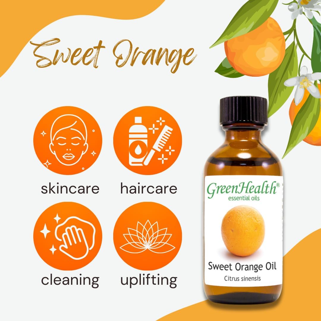 GreenHealth Sweet Orange Essential Oil - 10 ml - 100% Pure Essential Oil