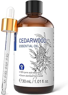 HIQILI 1 Fl Oz Cedarwood Essential Oil, Pure Natural Cedarwood Oil for Hair, Diffuser, Aromatherapy - 30ML