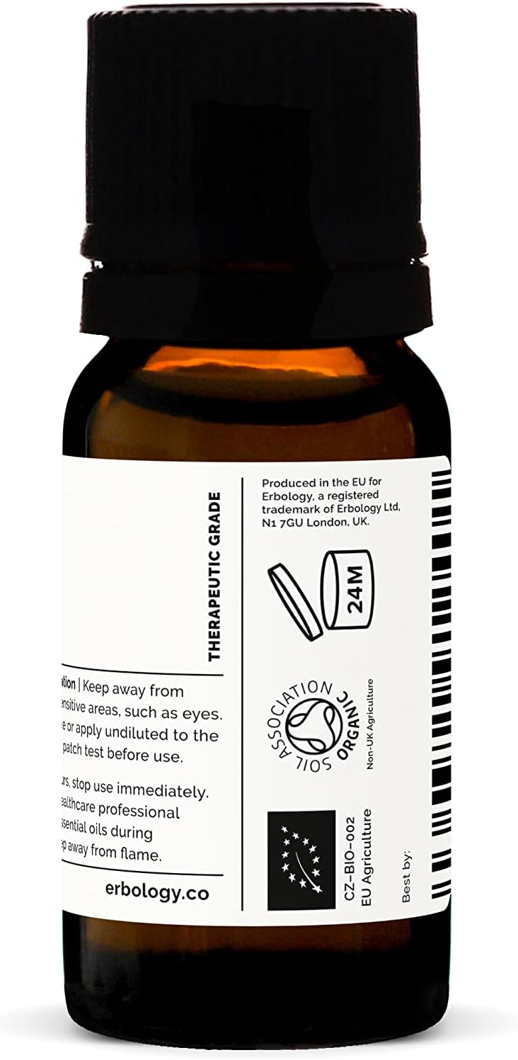 Erbology 100% Organic Pure Red Mandarin Essential Oil 0.34 fl oz - Calming & Rejuvenating - Small Batch - Sustainably Sourced Straight from Farm in Italy