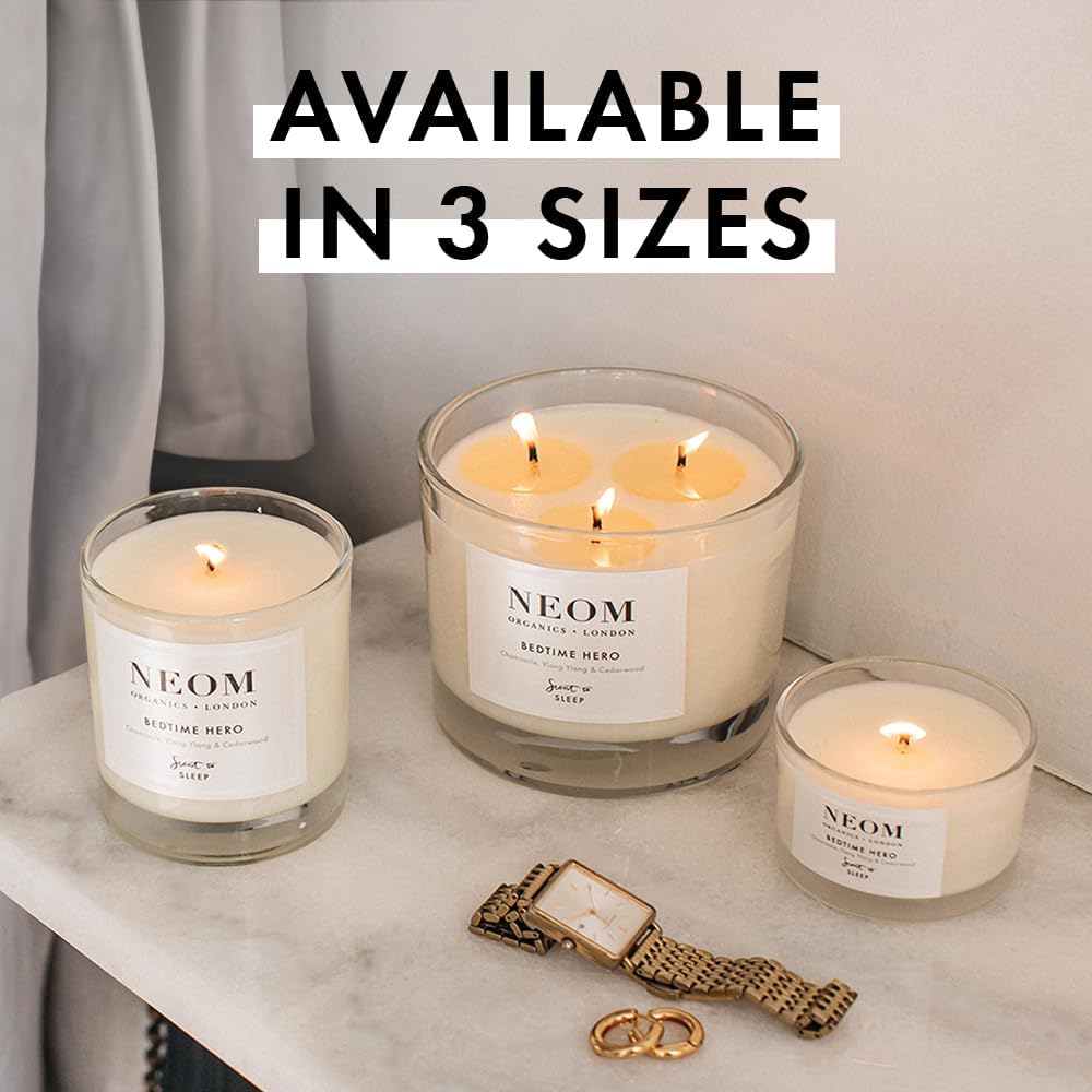 NEOM - Candle, Travel Size | Lavender, Jasmine & Rosewood | Scented Candles for On-The-Go | Luxury Aromatherapy Candles | Essential Oil Candle | Tranquil & Relax | Signature De-Stress Scent