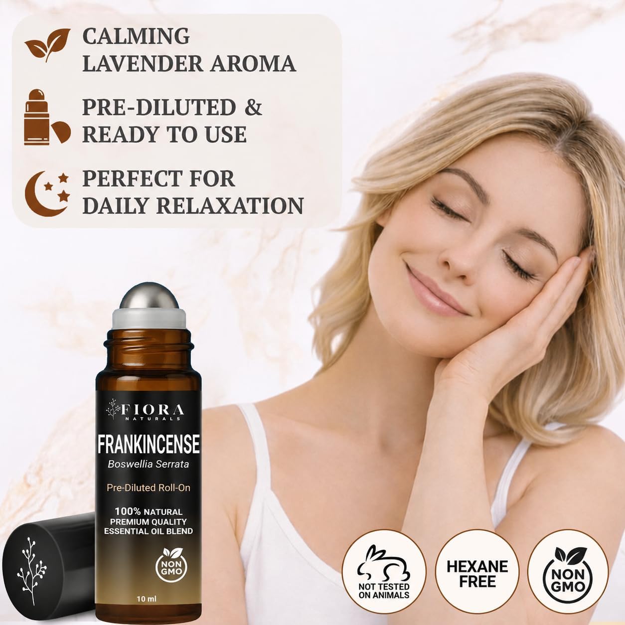 Frankincense Roll On – Pre-Diluted Frankincense Oil Essential Oil for Joints, Muscles & Skin Care, Aromatherapy Roller, Frankincense Roller Ball, Fast Absorbing Formula by Fiora Naturals