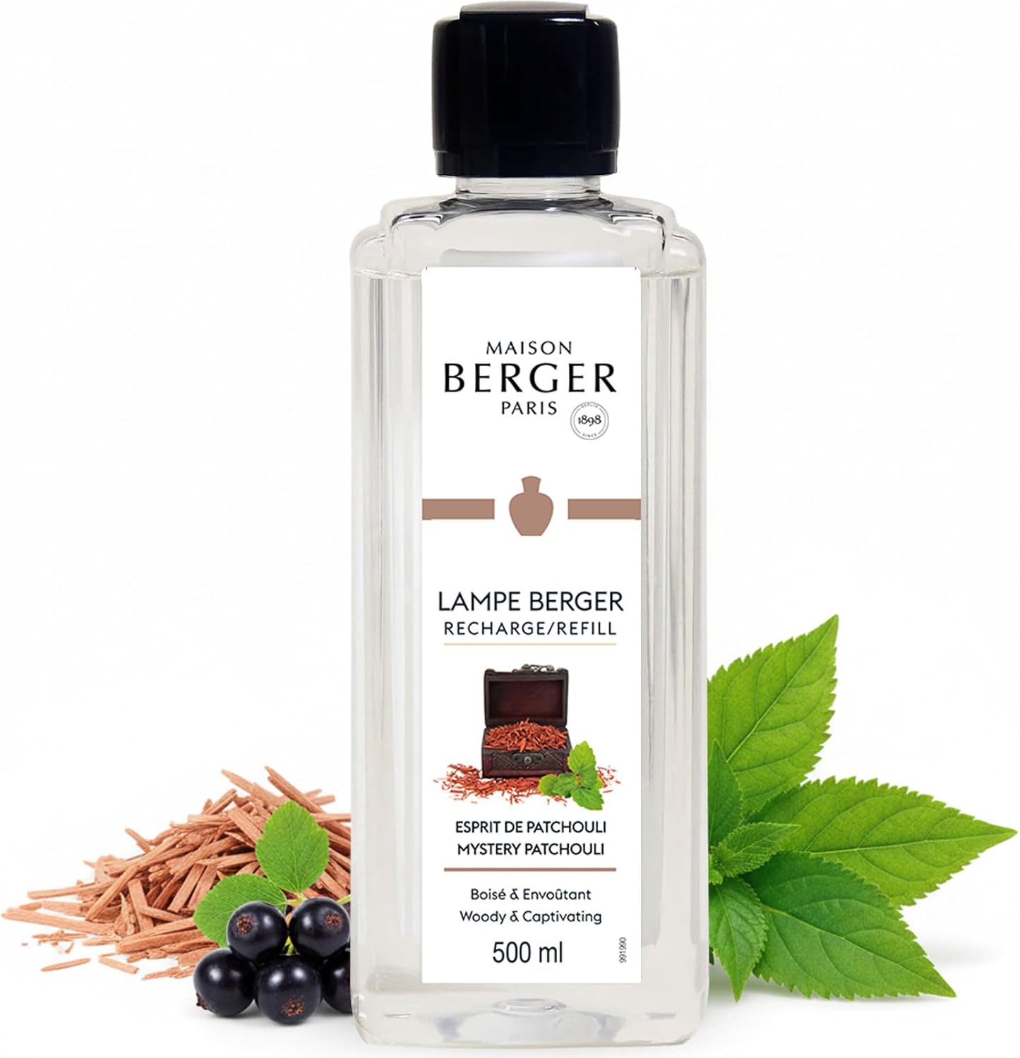 MAISON BERGER Lampe Berger Refill, 500 ml, Mystery Patchouli | Catalytic Lamp Fragrance Refill, Helps Neutralize Odors, ~80 h Fragrance Diffusion, Made in France