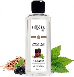 MAISON BERGER Lampe Berger Refill, 500 ml, Mystery Patchouli | Catalytic Lamp Fragrance Refill, Helps Neutralize Odors, ~80 h Fragrance Diffusion, Made in France