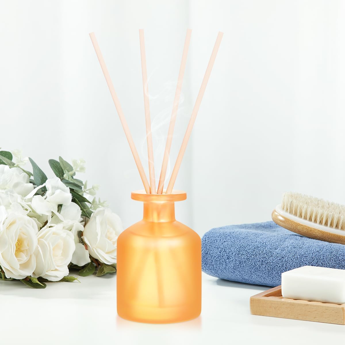 Reed Diffuser - Citrus 3.38oz (100ml) 1 Pack Essential Oil Reed Diffuser Set with 8 Sticks, Long Lasting Fragrance for Home, Bathroom, Bedroom, Room, Decor