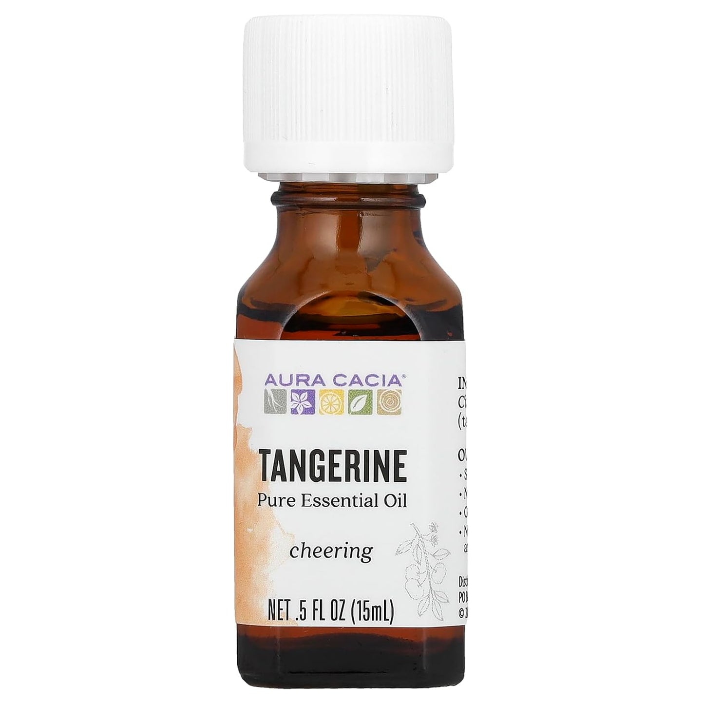Aura Cacia Aromatherapy Tangerine Essential Oil 0.5 Oz. Bottle