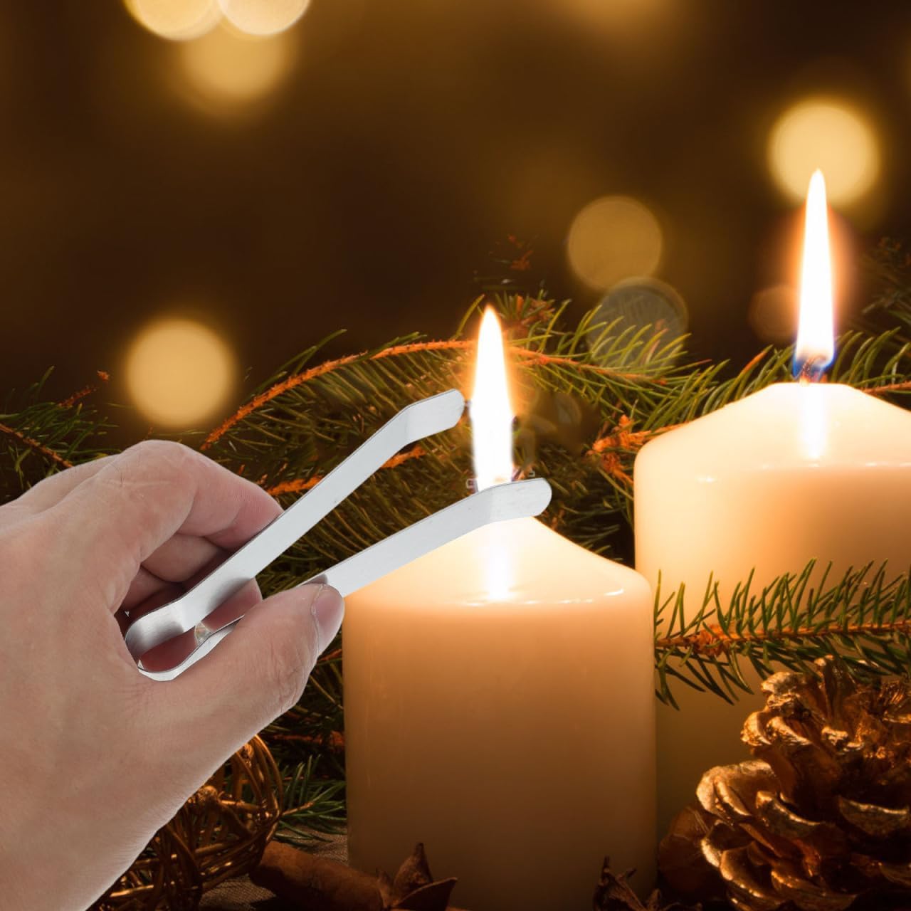 PRETYZOOM 5Pcs Candle Extinguishing Clips 4.33In Metal Wick Clamp Snuffer for Pillar Scented Tumbler and Tiki Candles Fire Safety Tool
