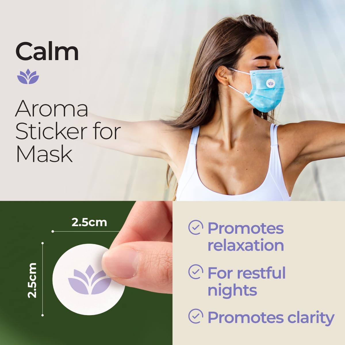 Gya Labs Lavender Aroma Patches - Essential Oil Scented Mask Stickers For Face Masks & Pillows, Infused With Relaxing Peppermint & Lavender Essential Oils (5 Packs, 60 Stickers)