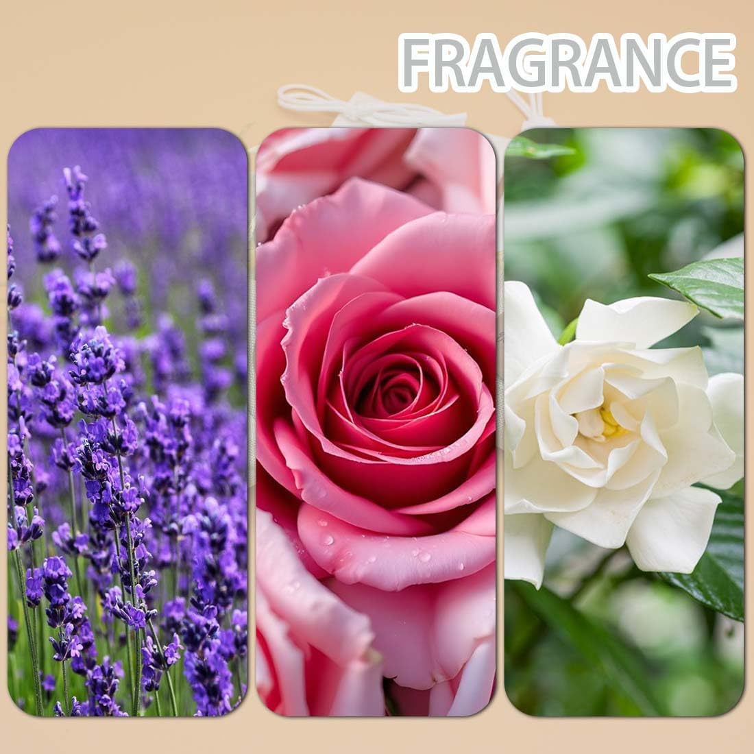 5-Pack Scented Sachets, Air Freshener Bags for Drawers, Closets, Cars, Long-Lasting Sachet Bag Home Fragrance Fresh Scent, Lavender,Rose and Gardenia