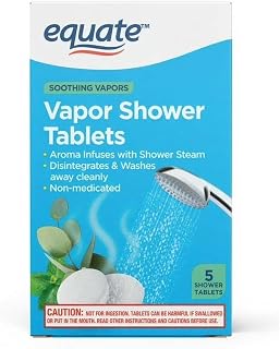 Equate Vapor Shower Tablets, Eucalyptus & Menthol Scent, Non-Medicated Aromatherapy Steamers with Essential Oils, 5 Count