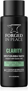 Men’s Bubble Bath with Epsom Salt & Aloe - Eucalyptus, Mint & Vetiver | Muscle Recovery, Skin Care, Stress Relief | 12 Fl Oz | Supports Men's Health