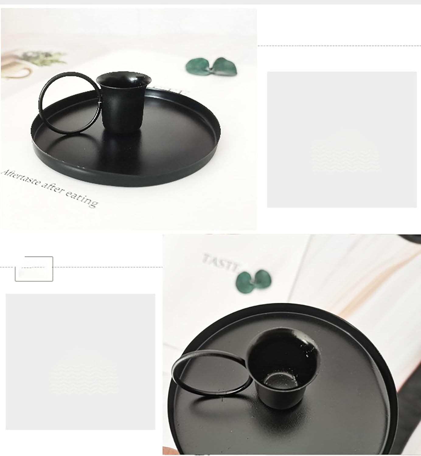 2 Pcs 4 Inch Black Iron Candle Holder for Taper Candles, Dinning,Wedding and Party Decoration (2, Black)