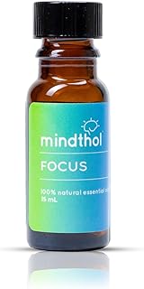 Focus Essential Oil 15ml - 100% Pure Blend for Mental Clarity, Concentration & Alertness - Peppermint, Lemon, Rosemary & Frankincense