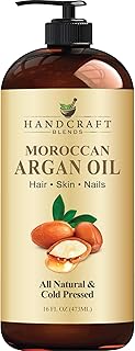 Handcraft Blends Moroccan Argan Oil - 16 Fl Oz - 100% Pure and Natural - Premium Grade Carrier Oil for Skin and Hair - Hair and Body - Massage - Cold-Pressed