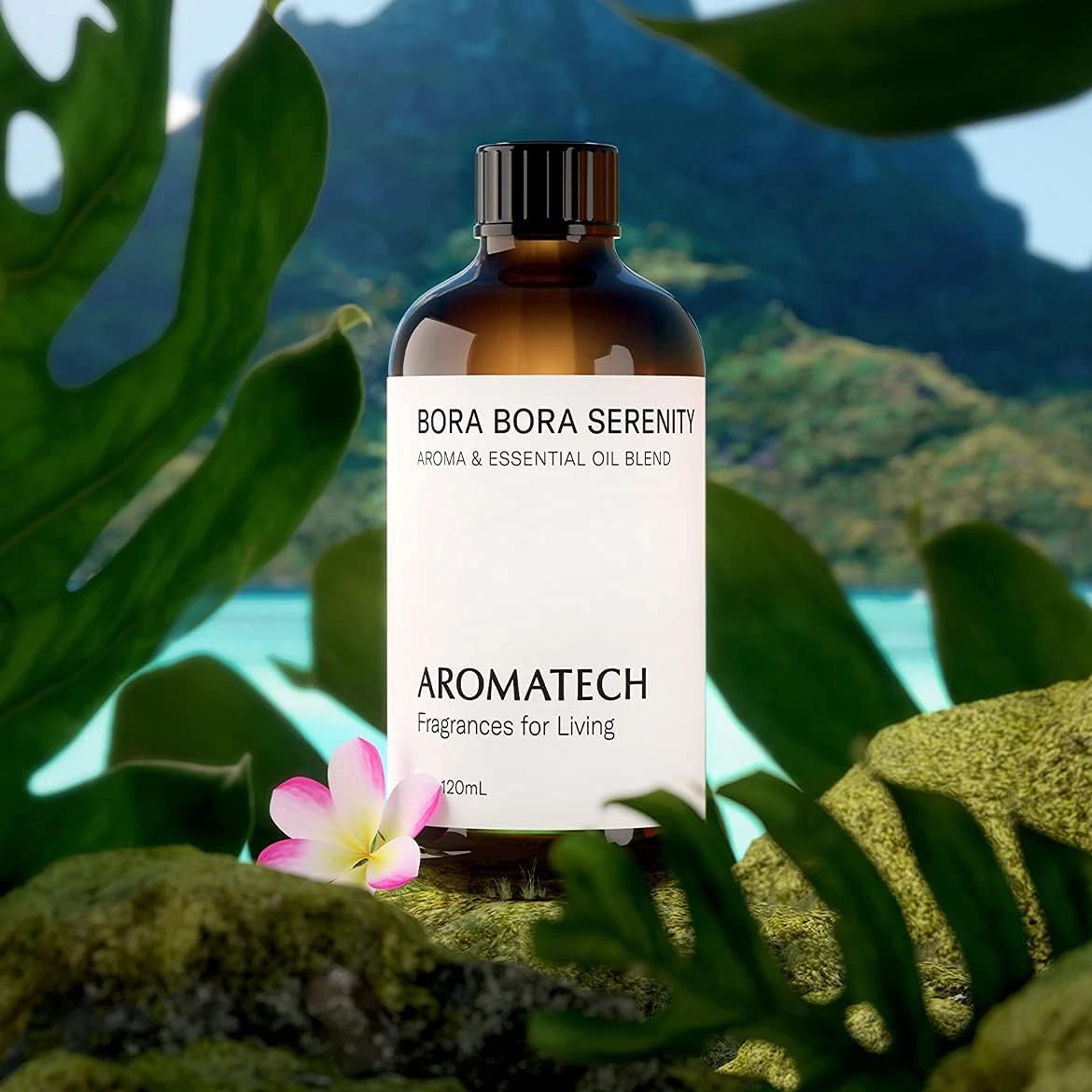 AromaTech Bora Bora Serenity Aroma Essential Oil Blend: Luxury Hotel Inspired Aromatherapy with Tropical Fruit, Frangipani & Coconut for Ultrasonic Diffusers & Nebulizers (120 mL)