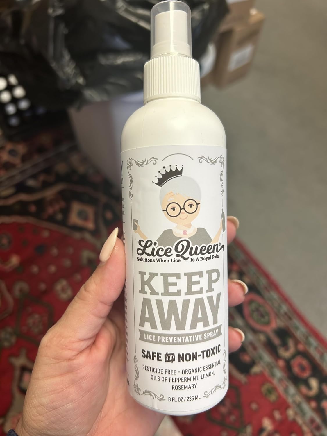 Keep Away Lice Preventative Spray for Hair, Bedding, Coats and Backpacks - Safe, Non-Toxic - Organic Essential Oils of Peppermint, Lemon and Rosemary - 8 fl oz - 2 Pack