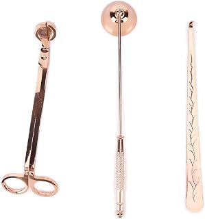 Candle Accessory Set Efficient Candle Wick Trimmer Cutter Snuffer for Home Decoration Stainless Steel (Pink Gold)