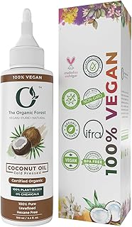 Plant Based Organic Coconut Oil for Skin & Hair | Pure Coconut Hair Oil for Damaged Hair, Deep Moisturization & Massage | Cold Pressed Body Oil after shower | Aceite de Coco Para el Cabello