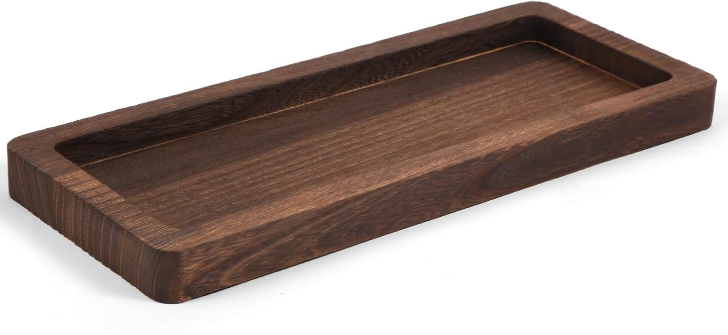 Hatway Wooden Decorative Tray Candle Holder Long Wood Tray Home Decor,Centerpieces Plates for Table centerpieces for CoffeeTable,Christmas Decor