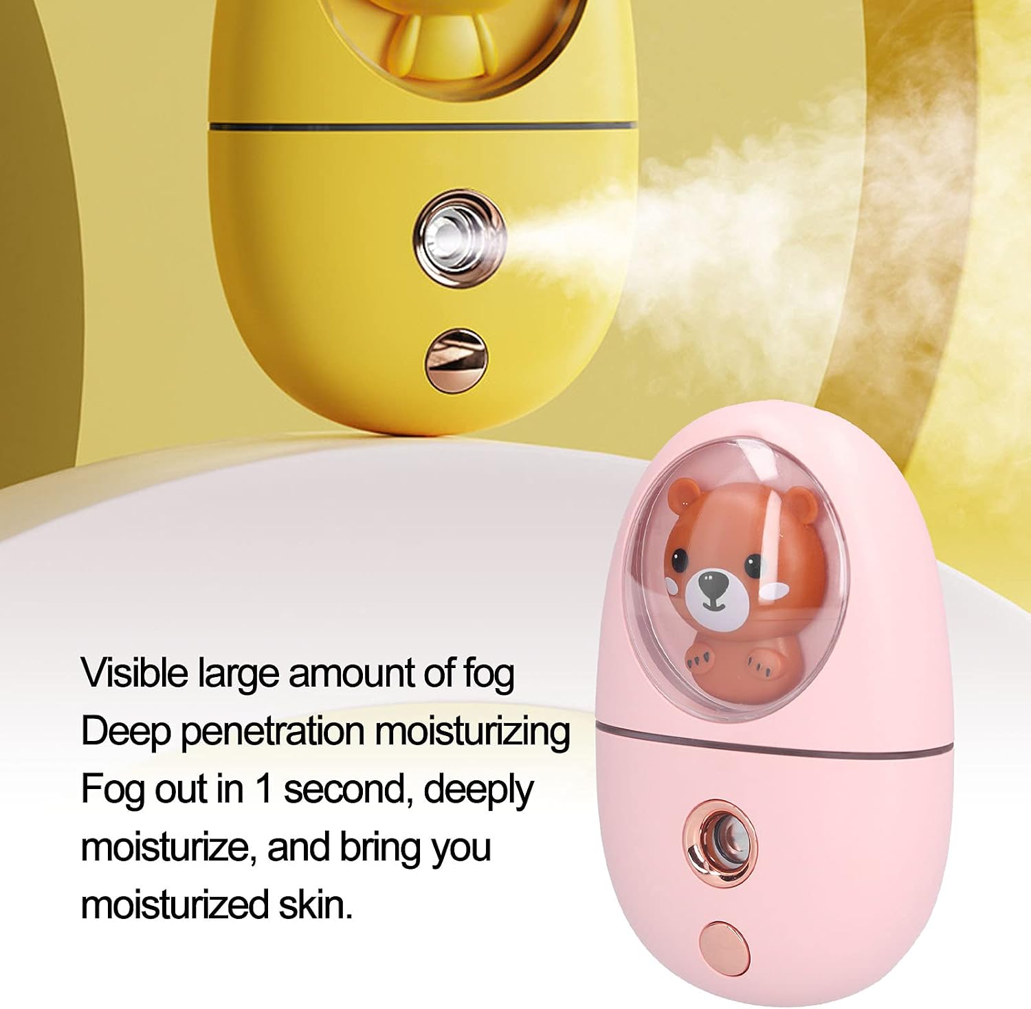 GLOGLOW Home Appliances Steamer Handheld Facial Mist Sprayer Cordless Face Moisturizer with 35ml Water Tank 60 Min Battery Warm Light for Home Travel Skin Care Hydration Portable Nano