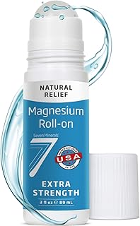 Seven Minerals Extra Strength Magnesium Roll On Stick - Pure USP Grade Magnesium for Feet, Sleep, Muscle Pain & Cramps - Fast Absorbing & Mess-Free, USA Made, 3 Fl Oz