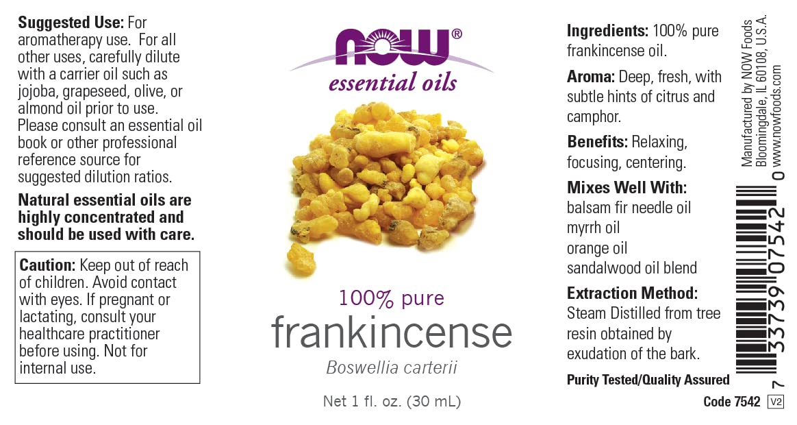 Now Foods Pure Frankincense Oil - 1 Ounce (Pack of 3)