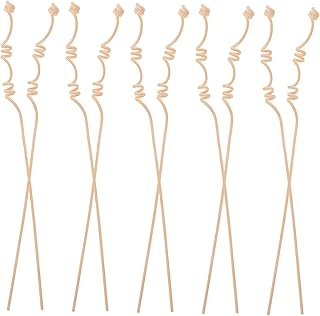 20pcs Multi-Spiral Rattan Diffuser Sticks Natural Fragrance Reeds for Essential Oils Home Fragrance and Air Freshening Light Yellow for Living Room Bathroom Office