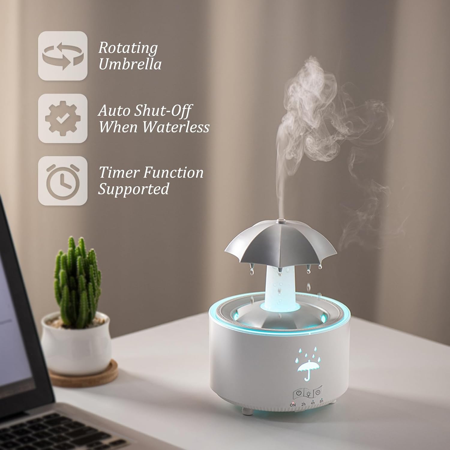Essential Oil Diffuser for Home, Bedroom Humidifiers, Air Scent Aroma Aromatherapy Ultrasonic Humidifier Machine Timer Small Mini difusor de Aromas para casa Living Room Office Decor Gifts Raindrop