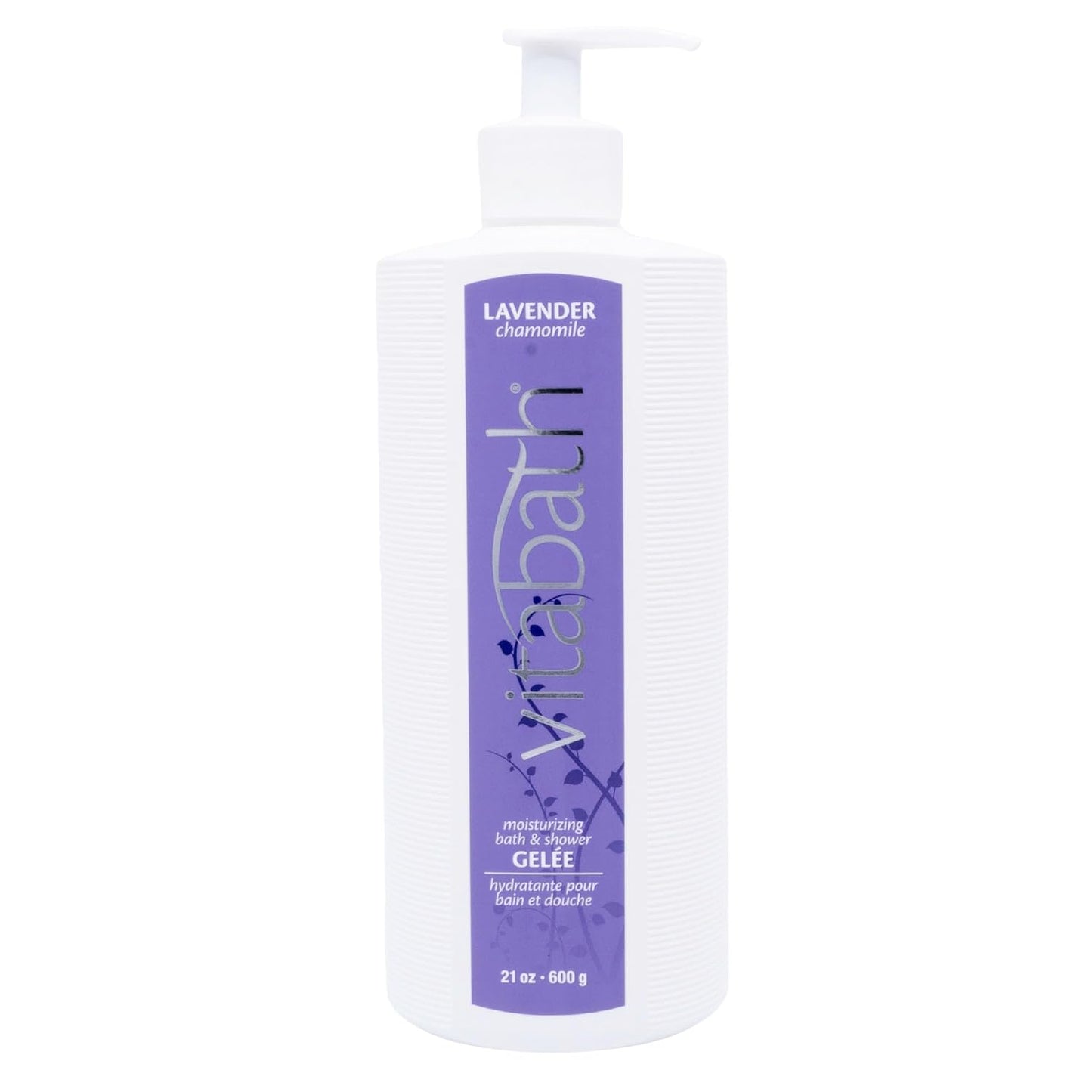 Vitabath Lavender Chamomile Moisturizing Bath & Shower Gel Wash Calming & Hydrating Botanical Skin-Softening Skincare, Body Cleanser & Foaming Gelee - 21 oz