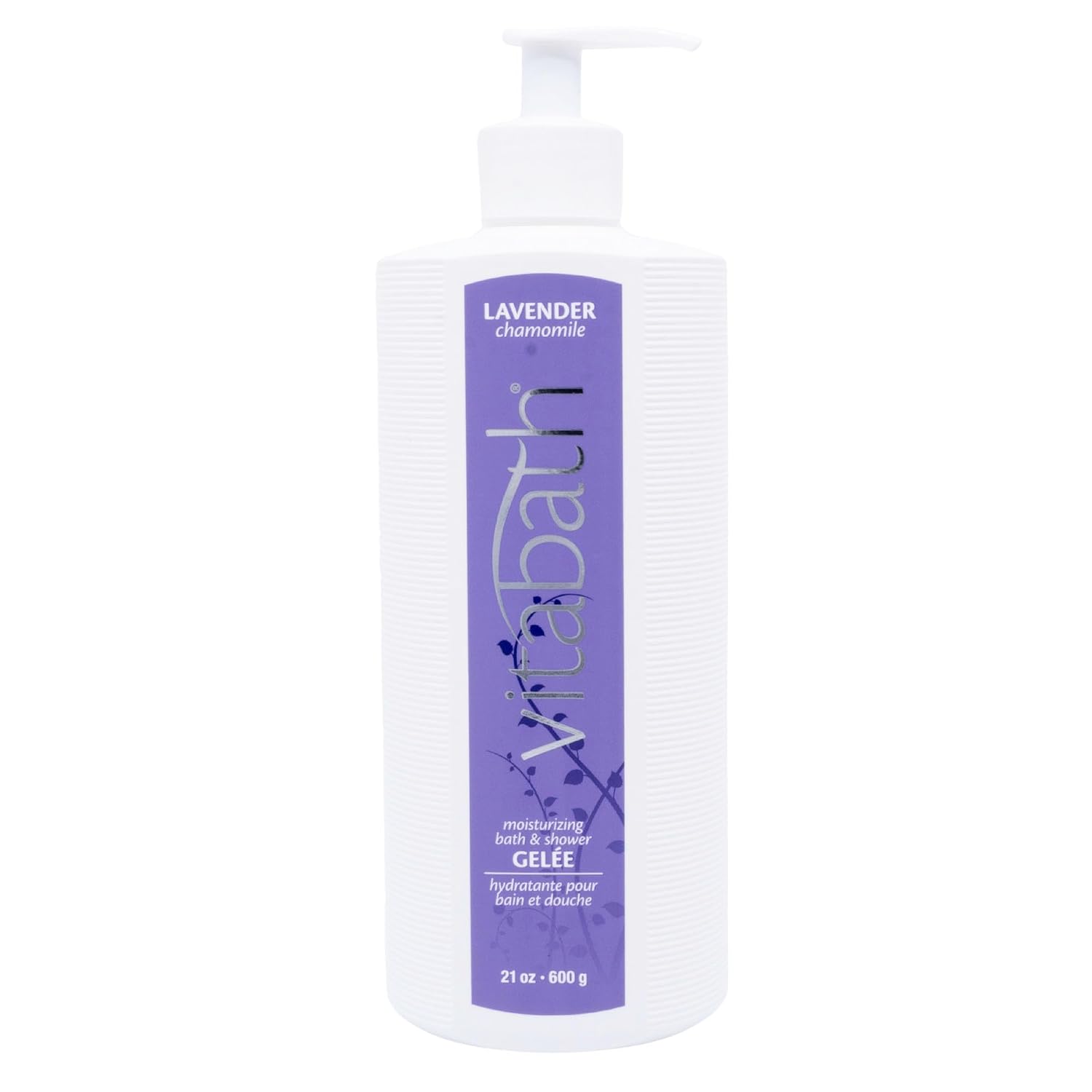 Vitabath Lavender Chamomile Moisturizing Bath & Shower Gel Wash Calming & Hydrating Botanical Skin-Softening Skincare, Body Cleanser & Foaming Gelee - 21 oz