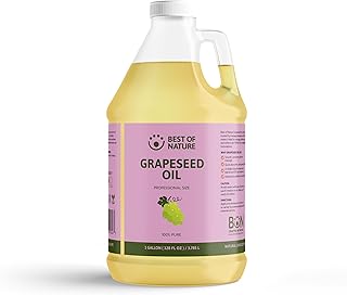 Best of Nature 100% Pure Grapeseed Oil - Unscented, Lightweight, Non-Greasy Moisturizer for Hair, Skin, Face & Aromatherapy, Carrier Oil for Essential Oils, Gallon (128 fl oz)