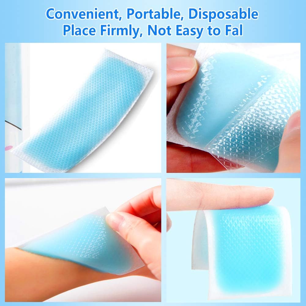 EASYEAH 12 Sheets Cooling Patches for Fever Discomfort & Pain Relief, Cooling Relief Fever Reducer, Soothe Headache Pain, Pack of 12