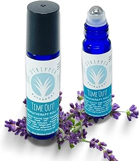 TIME OUT Aromatherapy Roll-On w/Lavender, Ylang Ylang & Cedarwood | Natural Essential Oils for Relaxation for Stress & Calming Relief | 100% Pure, Natural, Therapeutic Grade Oils | Stocking Stuffer