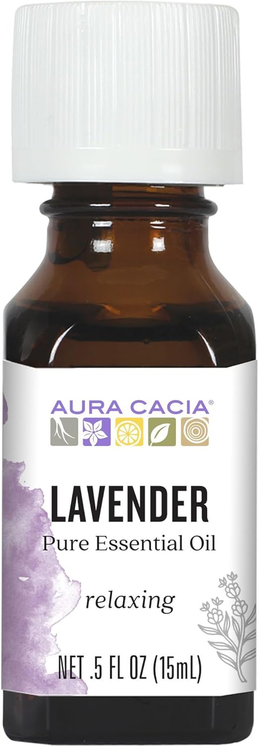 Aura Cacia 100% Pure Lavender Essential Oil GC/MS Tested for Purity 15 ml (0.5 fl. oz.) Lavandula angustifolia