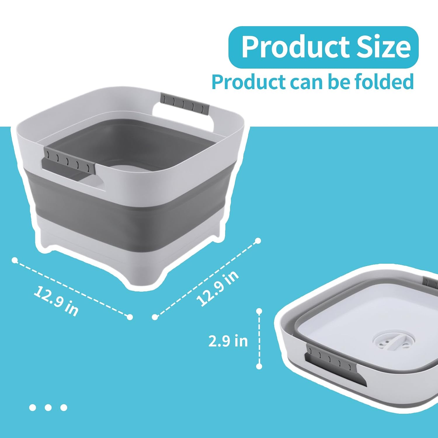 PandaEar Collapsible Baby Bottles Wash Basin, Foldable Wash Tub with Drain Plug for Infant Essentials, Bottles, Breast Pump, Kitchen, Camping, and Travel Use