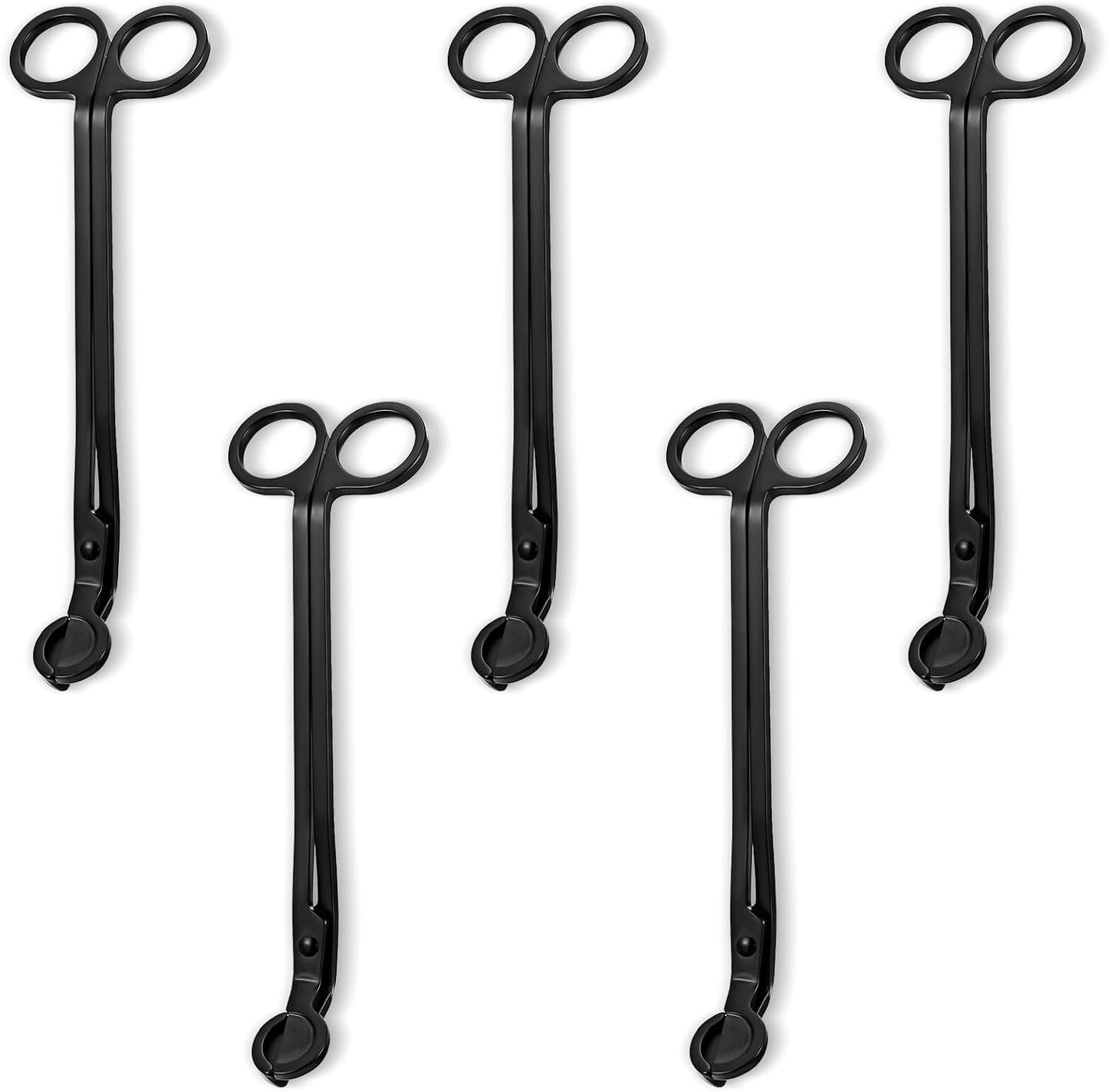 5 Pack Wholesale Candle Wick Trimmer Cutter, Stainless Steel Wick Clipper Cutter, Matte Black Wick Candle Scissor, Reaches Deep Into Candles to Cut Spent Wicks