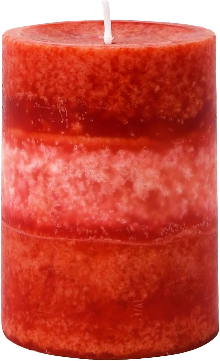 4 Inch Tritone Red Scented Pillar Candle