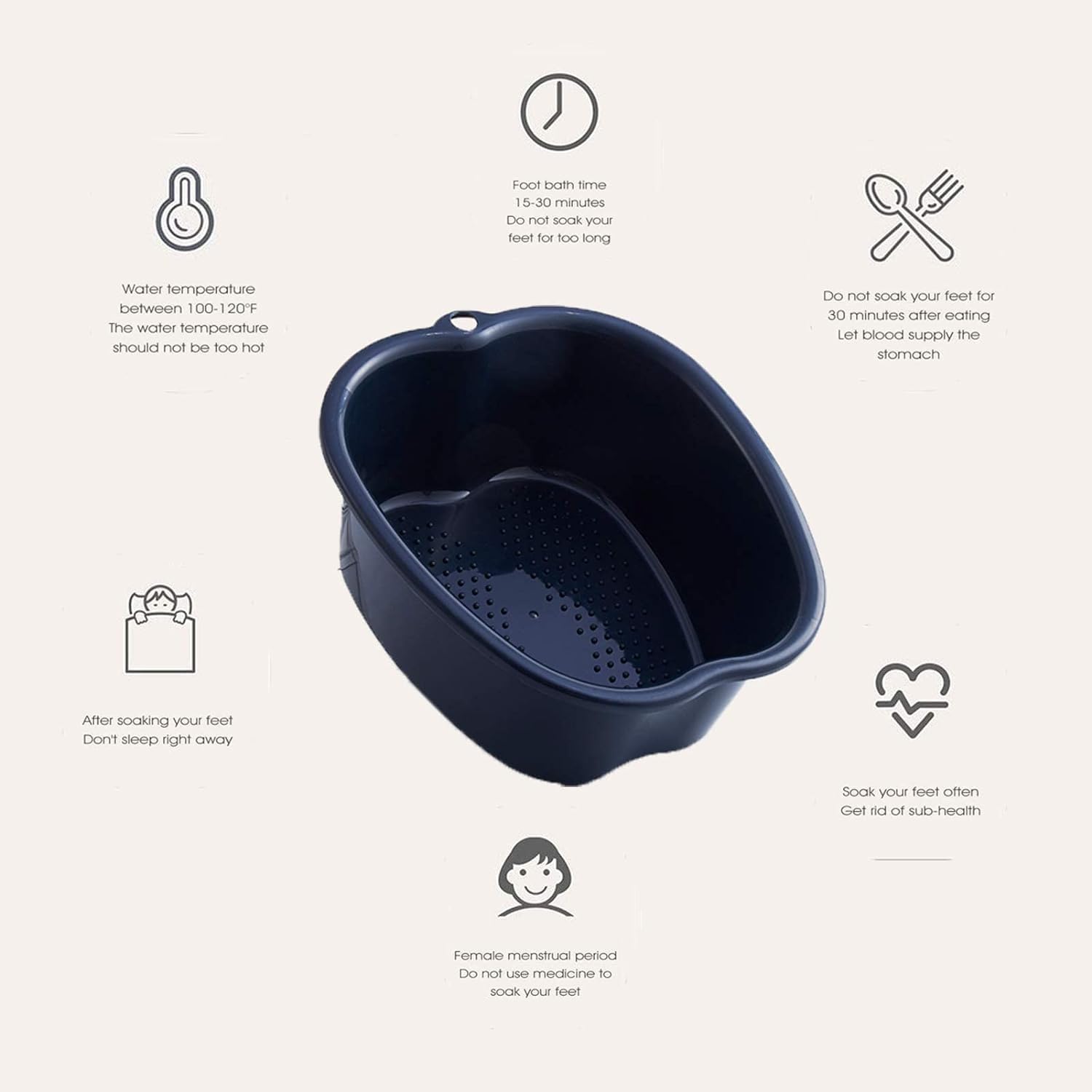 AXLOFO® Foot Soaking Bath Basin, Large Plastic Foot Soaking Tub, Feet Massage Feet Bath Bucket, Great for Getting the Dead/Old Skin Off Your Foots (blackbasin)