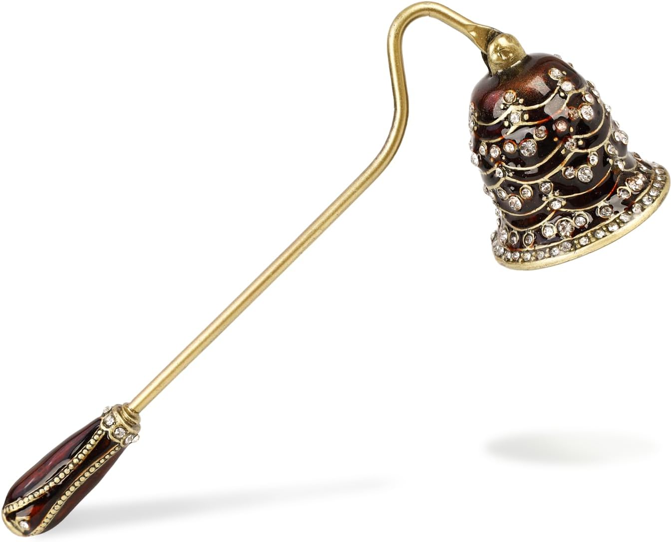 Elegant Royal-Style Candle Snuffer with Pearl Inlay, Candlesnuffers Wick Snuffer Candle Accessory for Putting Out Extinguish Candle (Coffee)