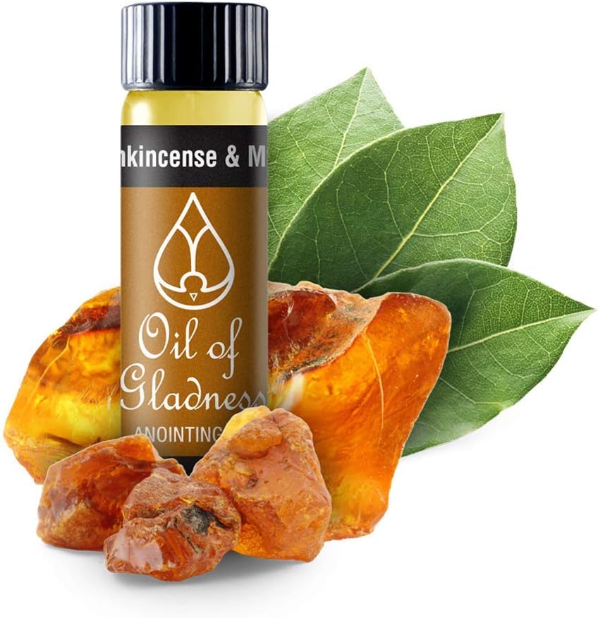 Oil of Gladness Frankincense and Myrrh Anointing Oil - Oil for Daily Prayer, Ceremonies, and Blessings 1/4 oz Bottle