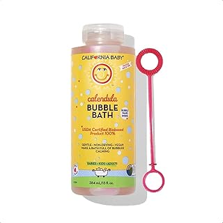 California Baby Calendula Bubble Bath | 100% Plant-Based Kids Bubble Bath | Soothing Lavender Baby Bubble Bath | Free Bubble Wand | 384 mL / 13oz