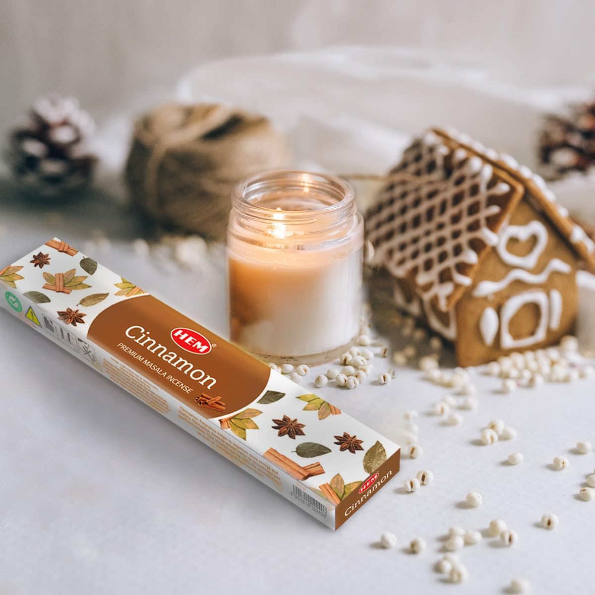 HEM Cinnamon Masala Incense Sticks – 12 Packets (15g Each) | Premium Handcrafted Aroma | Calming, Purifying Scent for Meditation & Yoga | Long-Lasting Fragrance for Home & Relaxation.