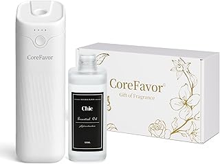 Waterless Essential Oil Diffuser (M60) with 120ml Oil, Portable Battery-Operated Cold Air Aroma Scent Machine, 4 Adjustable Intensity Levels, Quiet Diffuser for Bedroom Office Bathroom Car