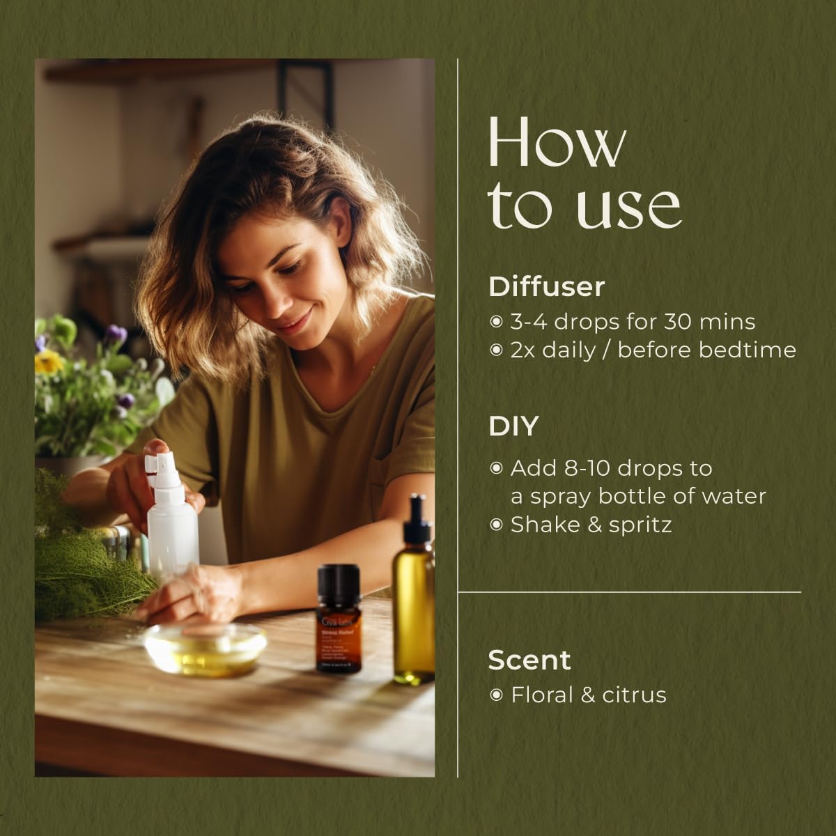 Gya Labs Stress Relief Essential Oil Blend for Diffuser & Aromatherapy - 100% Pure Natural Stress Relief Oils for Calming Diffusion, Soothing & Self-Care (0.34 Fl Oz)