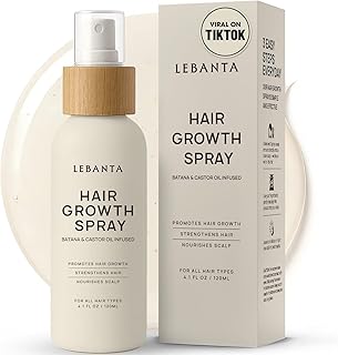 Lebanta Hair Growth Oil Spray - 100% Pure Ingredients For Non Greasy, Thicker & Stronger Hair - Organic Batana, Castor, Biotin, Saw Palmetto, and Rosemary Oil Gifts Women Scalp (4.1 Fl Oz (Pack of 1))