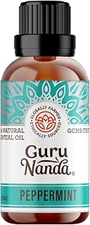 GuruNanda Peppermint Essential Oil, 100% Pure, Natural & Undiluted Aromatherapy Oil for Diffusers & DIY Recipes, Invigorating Scent Helps Supports Focus and Clarity (1.01 Fl Oz)