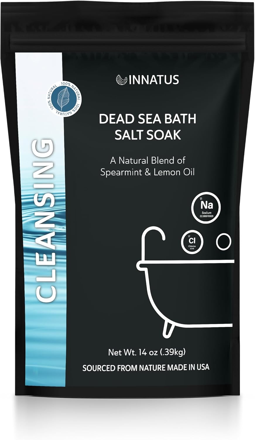 Dead Sea Soothing Bath Salt Soak with 21 Minerals – Relaxing, Detoxifying, and Nourishing for Skin – 14oz, Infused with Essential Oils – Rejuvenate Mind & Body. (Spearmint)
