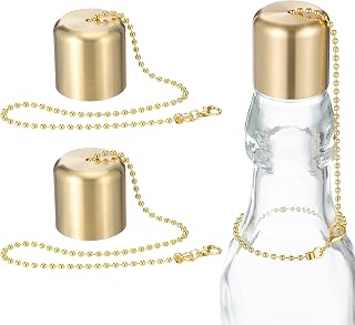 Brass Candle Extinguishers Set of 2 Small Snuffer Caps with Chain for Candle Wick Flame Safety and Scented Use Heat-Resistant Accessory for Home