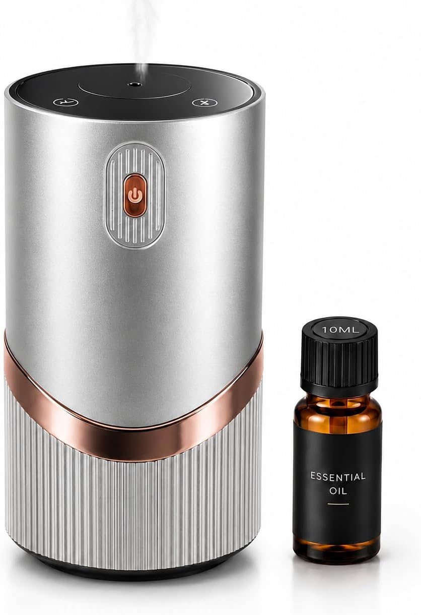 Waterless Diffuser for Home, Car Air Freshener, Home Scent Diffuser, Pura Diffuser with Timer & 4 Mist Levels,Space Grey
